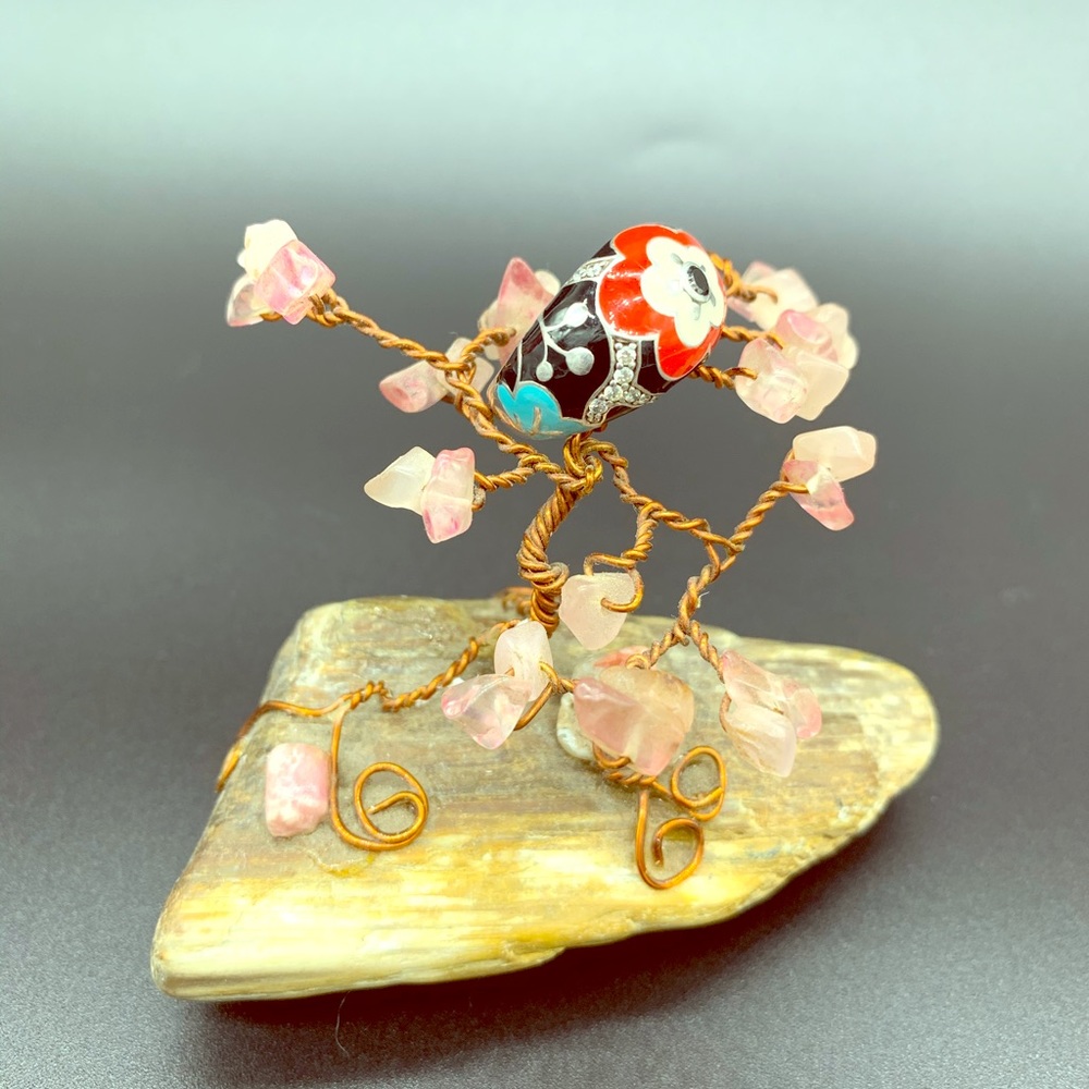 Belle Etoile Enamel Ring in Red Cherry Blossom sz6